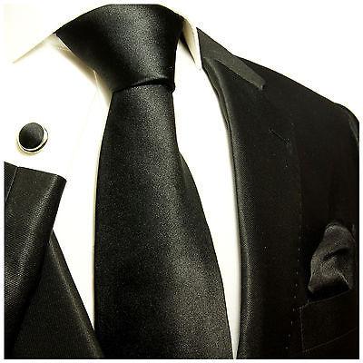 Solid Black Silk Necktie and Accessories Paul Malone Ties - Paul Malone.com