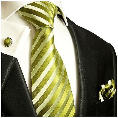 Extra Long Green Striped Silk Tie and Accessories Paul Malone Ties - Paul Malone.com