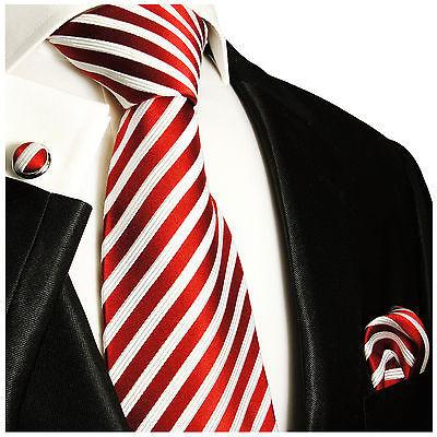 Silk Necktie Set by Paul Malone . Red and White Paul Malone Ties - Paul Malone.com