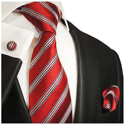 Red, White and Blue Striped Silk Tie and Accessories Paul Malone Ties - Paul Malone.com