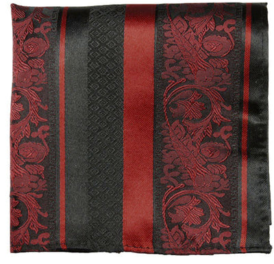 Dark Red and Black Silk Pocket Square Paul Malone Pocket Square - Paul Malone.com