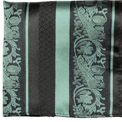Mint and Black Silk Pocket Square Paul Malone Pocket Square - Paul Malone.com