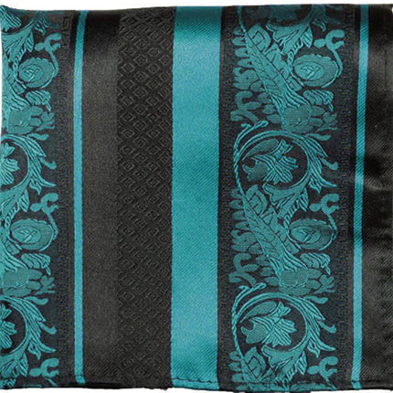 Pacific Blue and Black Silk Pocket Square Paul Malone Pocket Square - Paul Malone.com