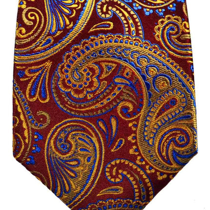 Red and Gold Paisley Silk Tie by Paul Malone Paul Malone Ties - Paul Malone.com