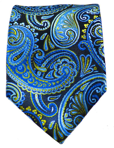 Blue and Lime Paisley Silk Tie by Paul Malone Paul Malone Ties - Paul Malone.com