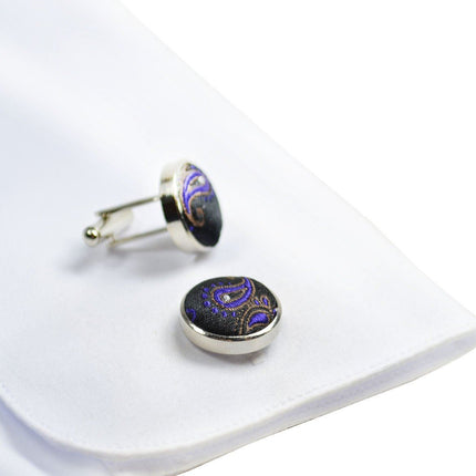 Violet and Black Paisley Silk Men's Tie and Accessories by Paul Malone Paul Malone Ties - Paul Malone.com