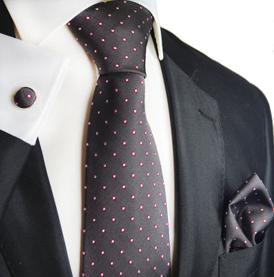 Excalibur Grey and Red Silk Tie Set by Paul Malone Paul Malone Ties - Paul Malone.com