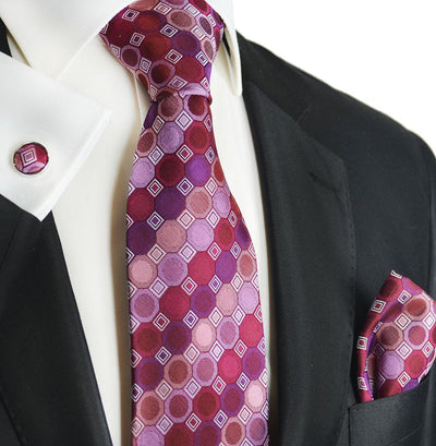 Sparkling Grape Silk Tie and Square by Paul Malone Paul Malone Ties - Paul Malone.com