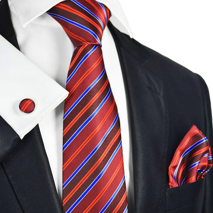 Fire Red Silk Tie Set by Paul Malone Paul Malone Ties - Paul Malone.com