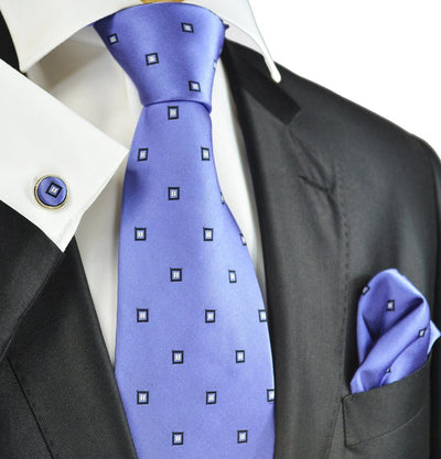 Heron Purple Silk Necktie Set by Paul Malone Paul Malone Ties - Paul Malone.com