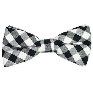 Black and White Checkered Cotton Bow Tie by Paul Malone Paul Malone Bow Ties - Paul Malone.com