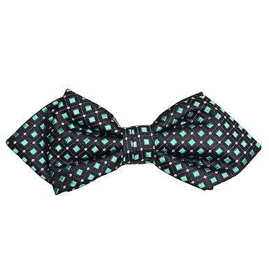 Black and Mint Silk Bow Tie by Paul Malone Paul Malone Bow Ties - Paul Malone.com