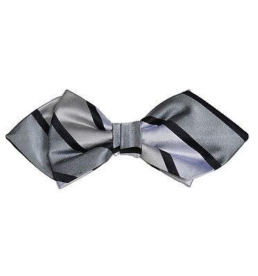 Black and Grey Silk Bow Tie by Paul Malone Paul Malone Bow Ties - Paul Malone.com