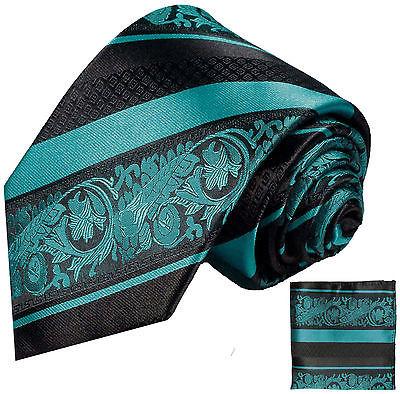 Pacific Blue and Black Silk Tie and Pocket Square Paul Malone Ties - Paul Malone.com