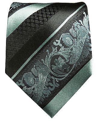 Mint and Black Silk Tie and Pocket Square Paul Malone Ties - Paul Malone.com