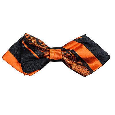 Fire Orange and Black Silk Bow Tie by Paul Malone Paul Malone Bow Ties - Paul Malone.com