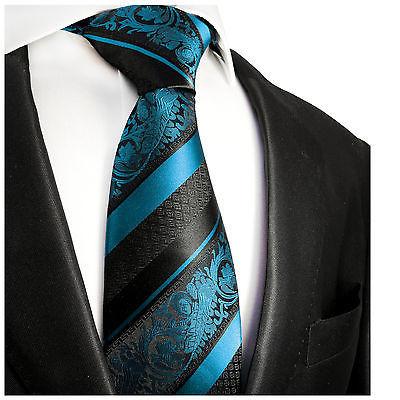 Turquoise and Black Silk Tie and Pocket Square Paul Malone Ties - Paul Malone.com