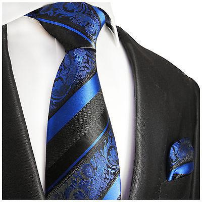 Blue and Black Silk Tie and Pocket Square Paul Malone Ties - Paul Malone.com