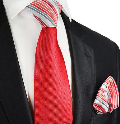 Red Contrast Knot Tie Set by Paul Malone Paul Malone Ties - Paul Malone.com