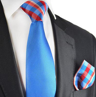 Blue Contrast Knot Tie Set by Paul Malone Paul Malone Ties - Paul Malone.com