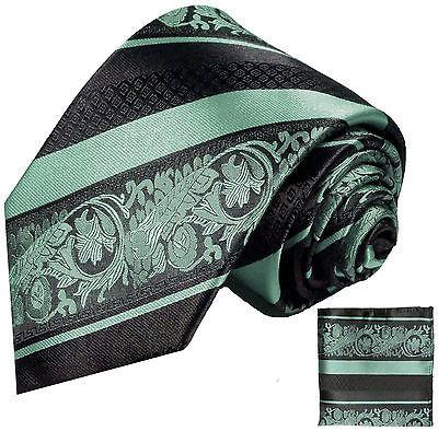 Mint and Black Silk Tie and Pocket Square Paul Malone Ties - Paul Malone.com