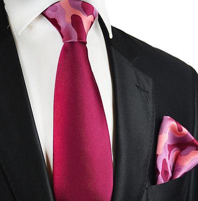 Solid Plum Contrast Knot Tie Set by Paul Malone Paul Malone Ties - Paul Malone.com
