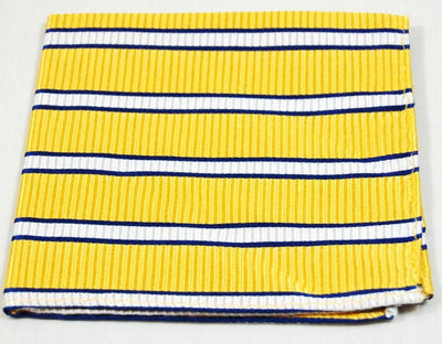 Yellow, Blue and White Striped Silk Pocket Square Paul Malone  - Paul Malone.com