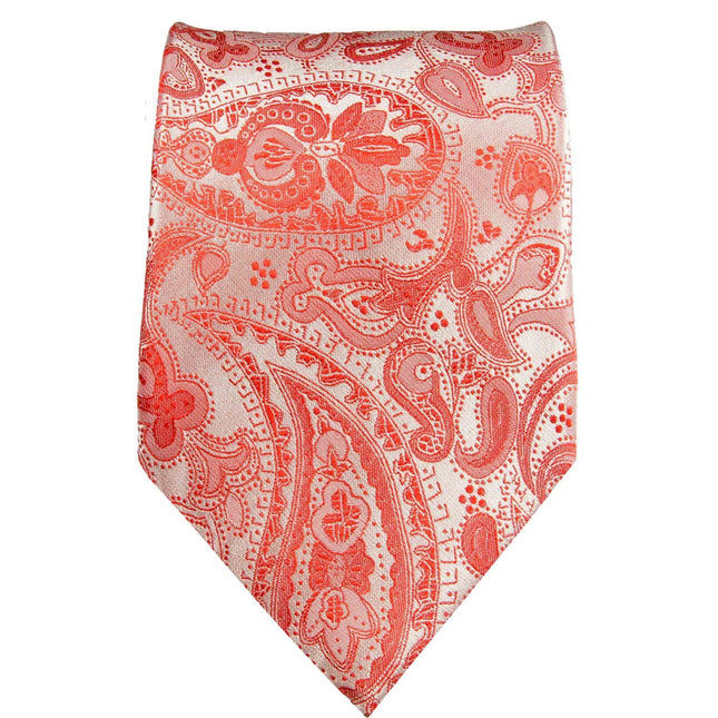 Silk Necktie in Classic Red Paisley Design Paul Malone Ties - Paul Malone.com