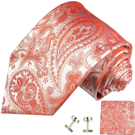 Silk Necktie in Classic Red Paisley Design Paul Malone Ties - Paul Malone.com