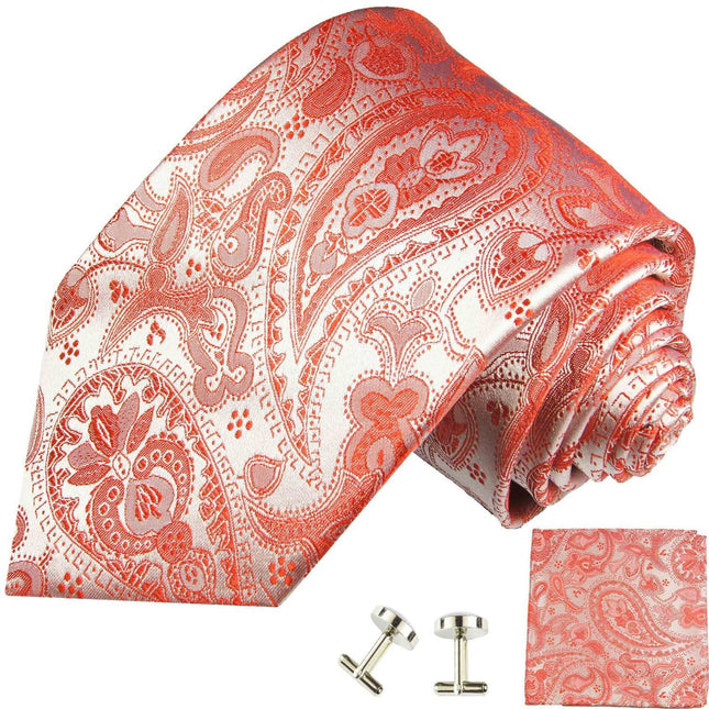 Silk Necktie in Classic Red Paisley Design Paul Malone Ties - Paul Malone.com