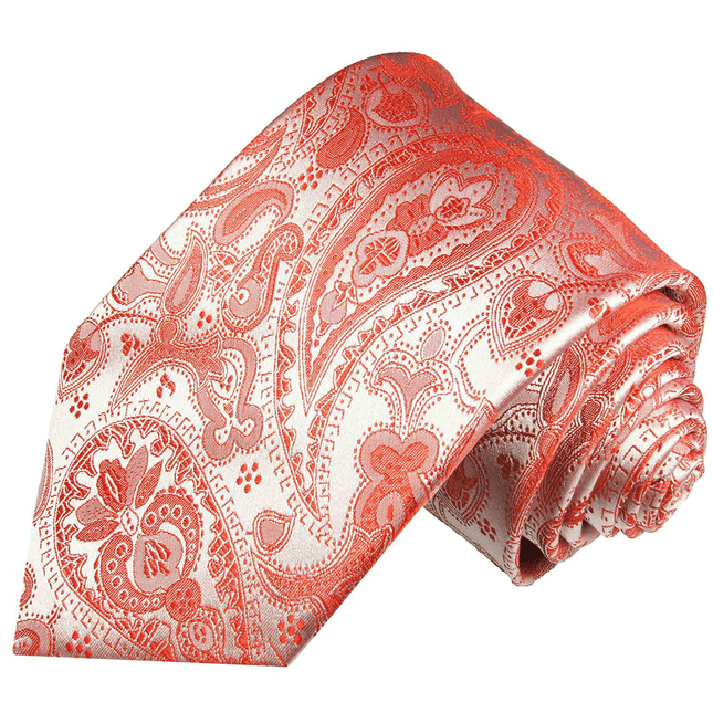Silk Necktie in Classic Red Paisley Design Paul Malone Ties - Paul Malone.com