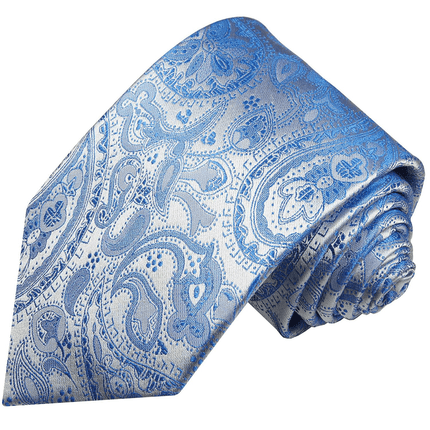 Classic Blue Paisley Silk Men's Slim Tie Paul Malone Ties - Paul Malone.com
