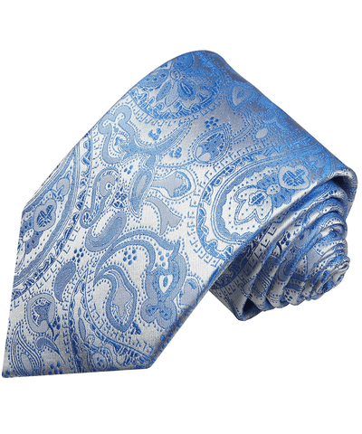 Classic Blue Paisley Silk Men's Slim Tie Paul Malone Ties - Paul Malone.com