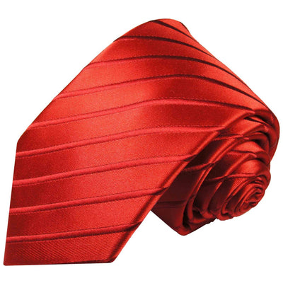 Red Striped Silk Tie with matching Accessories Paul Malone Ties - Paul Malone.com