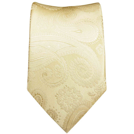 Formal Wedding Necktie in Champagne Paisleys Paul Malone Ties - Paul Malone.com