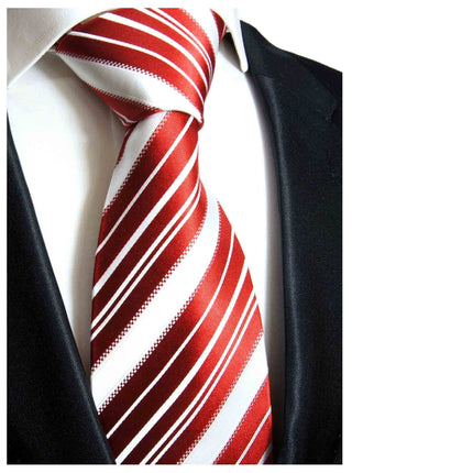 Red and White Striped Paul Malone Silk Boys Tie Paul Malone Ties - Paul Malone.com