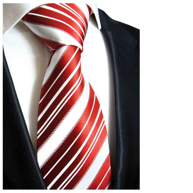 Red and White Striped Paul Malone Silk Boys Tie Paul Malone Ties - Paul Malone.com