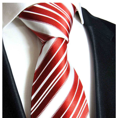 Red and White Striped Paul Malone Silk Boys Tie Paul Malone Ties - Paul Malone.com