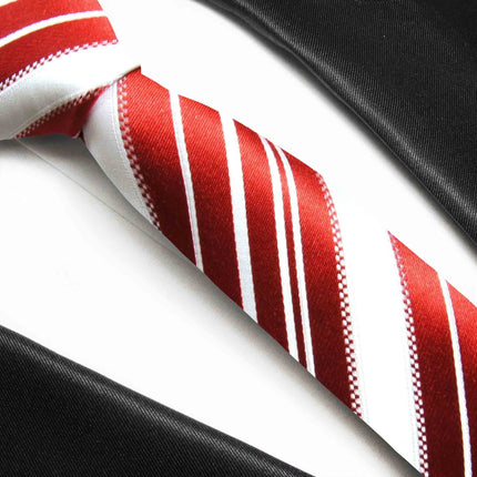 Red and White Striped Paul Malone Silk Boys Tie Paul Malone Ties - Paul Malone.com