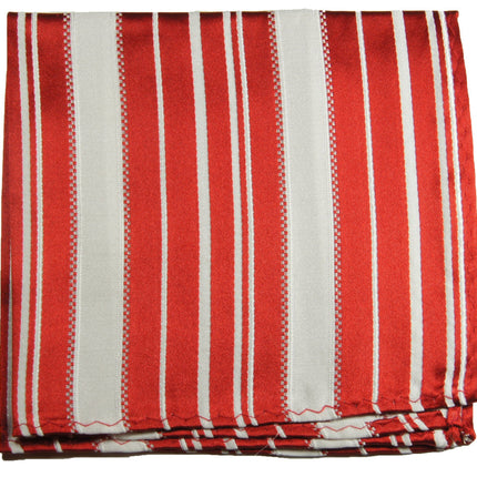 Red and White Striped Silk Pocket Square Paul Malone Pocket Square - Paul Malone.com