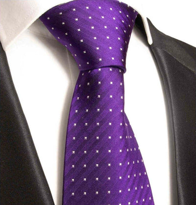 Purple and White Polka Dots Silk Necktie by Paul Malone Paul Malone Ties - Paul Malone.com