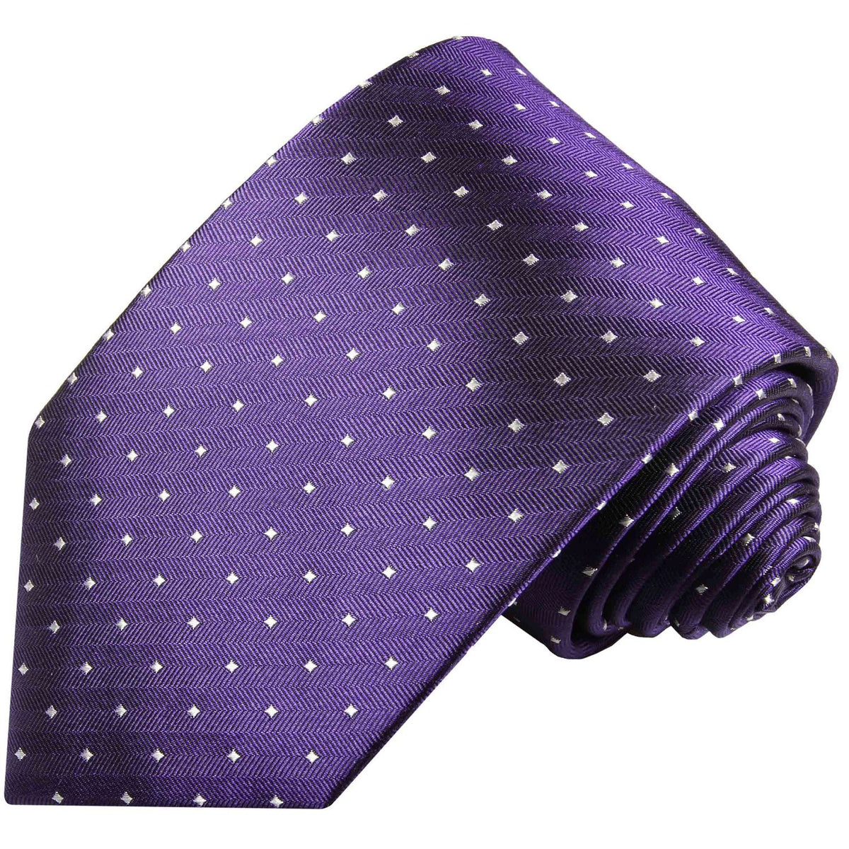 Purple and White Polka Dots Silk Necktie by Paul Malone | Paul Malone
