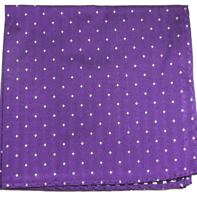 Purple Polka Dot Silk Pocket Square Paul Malone Pocket Square - Paul Malone.com