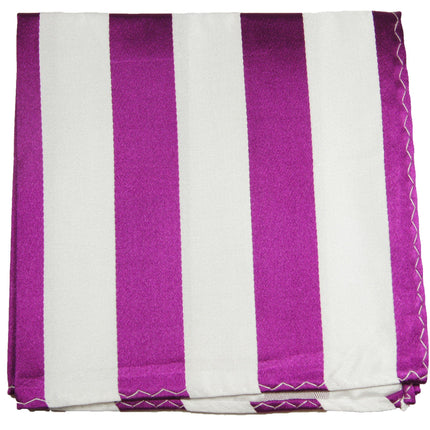 Purple and White Striped Silk Pocket Square Paul Malone Pocket Square - Paul Malone.com