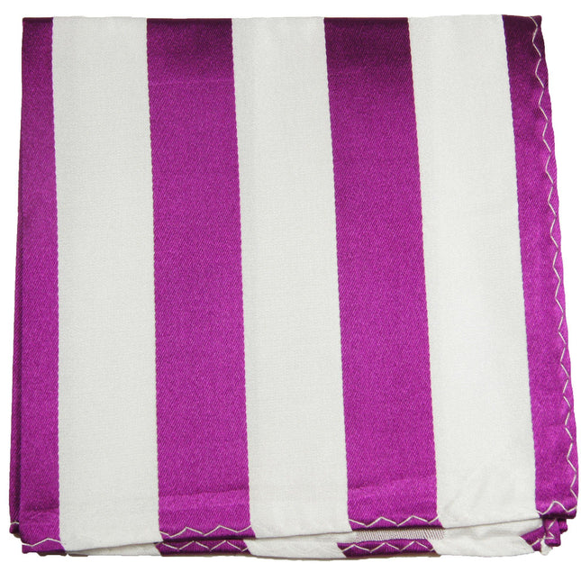 Purple and White Striped Silk Pocket Square Paul Malone Pocket Square - Paul Malone.com
