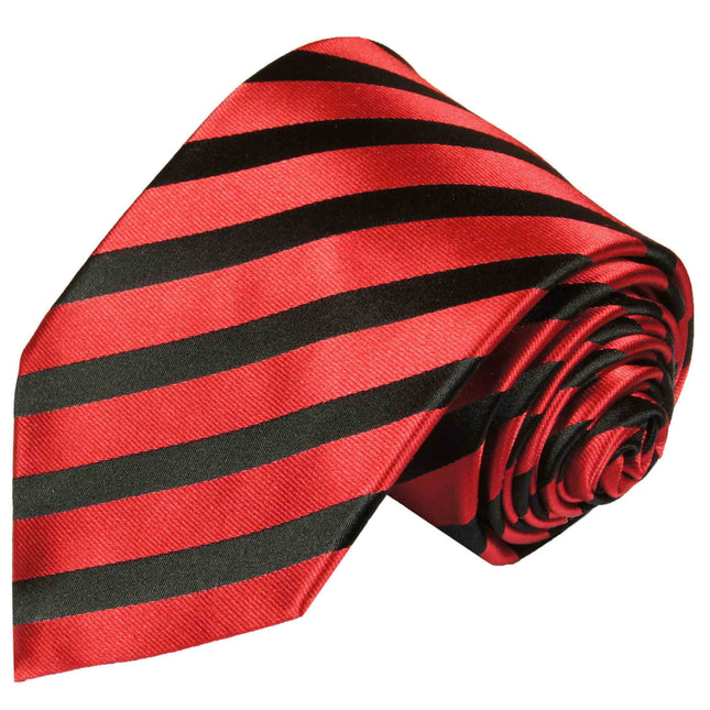 Red and Black Striped Boys Silk Tie Paul Malone Ties - Paul Malone.com