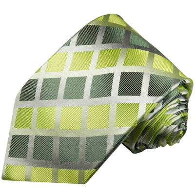 Silk Necktie by Paul Malone . Lime Green and Silver Paul Malone Ties - Paul Malone.com