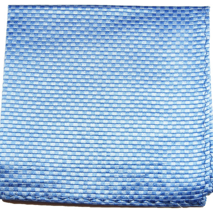 Solid Blue Checkered Silk Pocket Square Paul Malone Pocket Square - Paul Malone.com