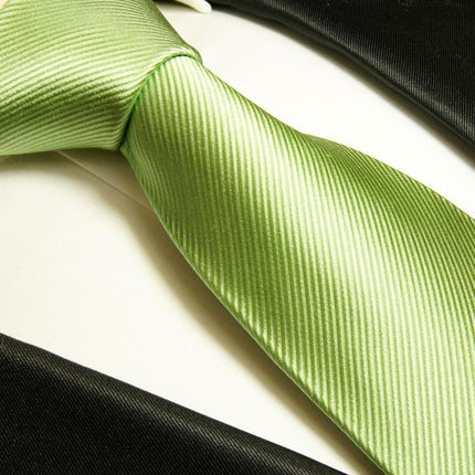 Solid Summer Green Necktie Set in 100% Silk Paul Malone Ties - Paul Malone.com