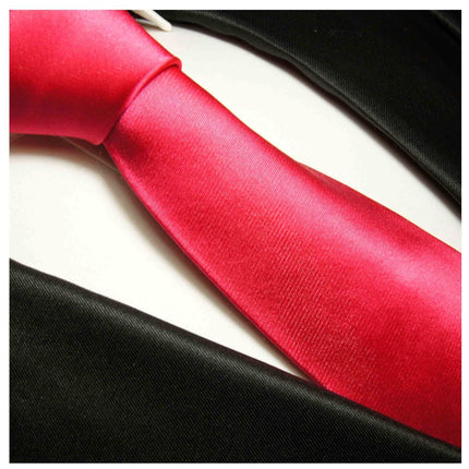 Solid Satin Hot Pink Silk Necktie Paul Malone Ties - Paul Malone.com